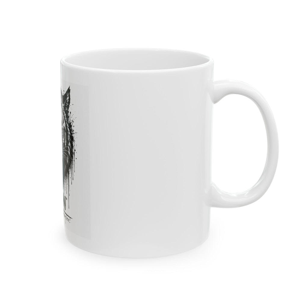 Black-and-white NRN ceramic mug