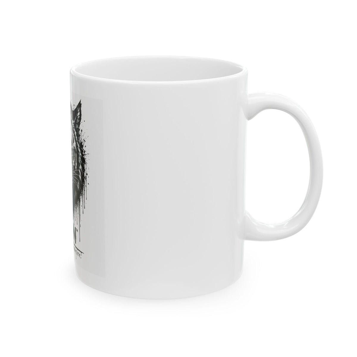 Black-and-white NRN ceramic mug