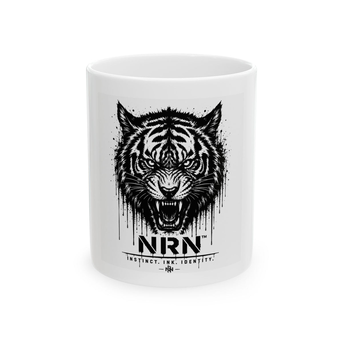 NRN black-and-white ceramic coffee mug